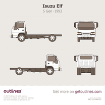 1995 UD 20 ∙ 30 ∙ 35 H42 Chassis Cab ∙ UD Trucks Heavy Truck blueprint