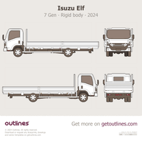 2024 Isuzu Elf 7 Gen Regular Cab ∙ Rigid Body ∙ Tray Heavy Truck blueprint
