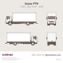 2018 Isuzu FTR 5 Gen Heavy Truck blueprint