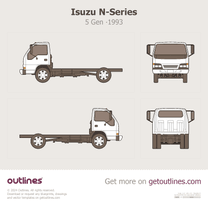 1993 Isuzu N-Series 5 Gen Chassis Cab Heavy Truck blueprint