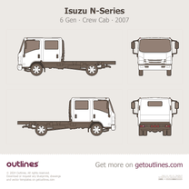 2007 Isuzu N-Series 6 Gen Crew Cab Heavy Truck blueprint