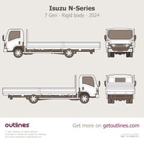 2024 Isuzu N-Series 7 Gen Regular Cab ∙ Rigid Body ∙ Tray Heavy Truck blueprint