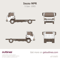 1993 Isuzu NPR 5 Gen Chassis Cab Heavy Truck blueprint