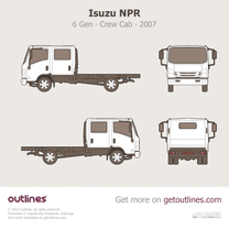2007 Isuzu NPR 6 Gen Crew Cab Heavy Truck blueprint