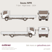 2024 Isuzu NPR 7 Gen Regular Cab ∙ Rigid Body ∙ Tray Heavy Truck blueprint