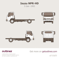 1993 Isuzu NPR-HD 5 Gen Chassis Cab Heavy Truck blueprint