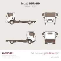 2007 Isuzu N-Series 6 Gen Regular Cab Heavy Truck blueprint