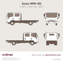2007 Isuzu NPR-HD 6 Gen Crew Cab Heavy Truck blueprint