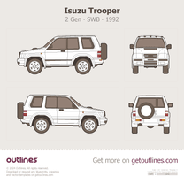 1991 Isuzu Trooper SWB SUV blueprint