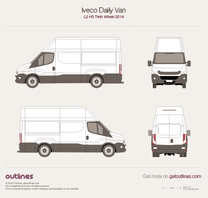 2014 Iveco Daily Van L2 H3 Twin Wheel Van blueprint