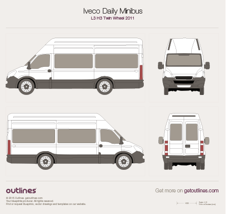 2011 Iveco Daily Minibus Minivan blueprints and drawings