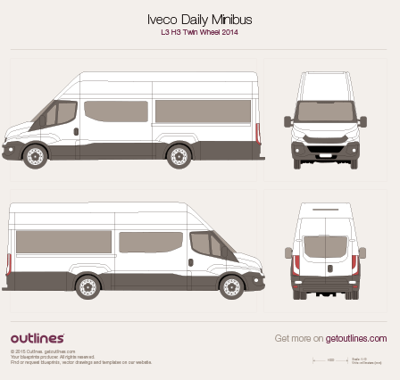 2014 Iveco Daily Minibus Bus blueprints and drawings