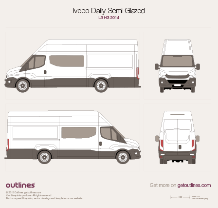 2014 Iveco Daily Semi-Glazed Van Van blueprints and drawings
