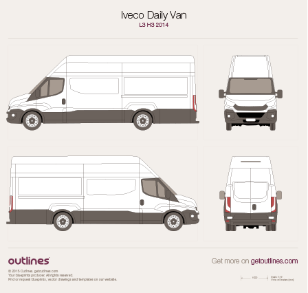 2014 Iveco Daily Van L3 H3 Van blueprint