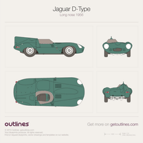 1954 Jaguar D-Type Long nose Formula blueprint