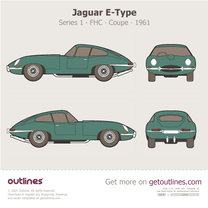 1961 Jaguar E-Type Series 1 FHC Coupe blueprint