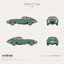 1961 Jaguar E-Type Series 1 Coupe blueprint