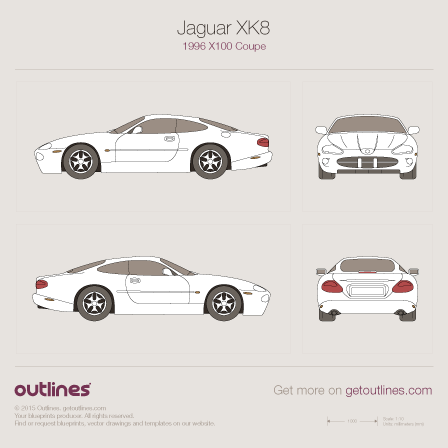 1996 Jaguar XK8 X100 Coupe blueprints and drawings