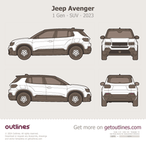 2023 Jeep Avenger 1 Gen SUV blueprint