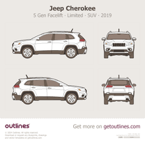 2019 Jeep Cherokee 5 Gen Facelift ∙ KL Limited SUV blueprint