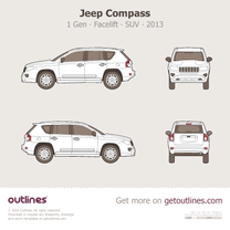 2011 Jeep Compass 1 Gen Facelift ∙ MK49 SUV blueprint