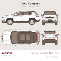 2017 Jeep Compass 2 Gen Top View SUV blueprint