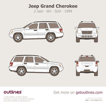 1999 Jeep Grand Cherokee WJ SUV blueprint