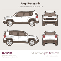 2019 Jeep Renegade 1 Gen Facelift SUV blueprint