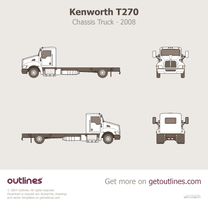2008 Kenworth T270 Chassis Truck ∙ Day Cab ∙ PX7 ∙ 4×2 Heavy Truck blueprint