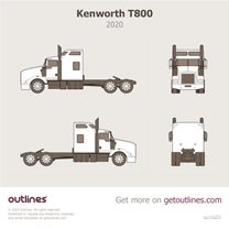 2020 Kenworth T800 Heavy Truck blueprint