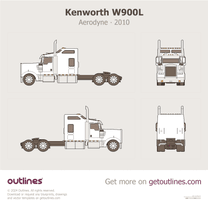 2010 Kenworth W900L Aerodyne Heavy Truck blueprint