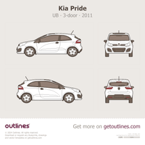 2011 KIA Pride UB 3-door Hatchback blueprint