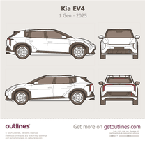 2025 KIA EV4 1 Gen Hatchback blueprint