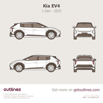 2025 KIA EV4 1 Gen Hatchback blueprint