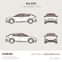 2024 KIA EV6 1 Gen Facelift SUV blueprint