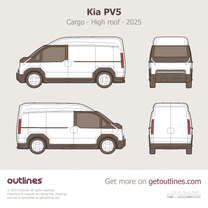 2025 KIA PV5 Cargo ∙ High roof Van blueprint