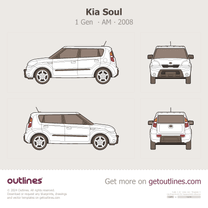 2008 KIA Soul 1 Gen ∙ AM SUV blueprint