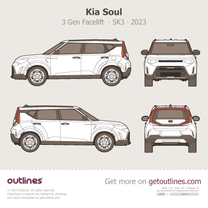 2023 KIA Soul 3 Gen Facelift ∙ SK3 SUV blueprint