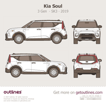 2019 KIA Soul 3 Gen ∙ SK3 SUV blueprint