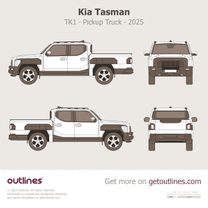 2025 KIA Tasman TK1 4-door Crew Cab Pickup Truck blueprint
