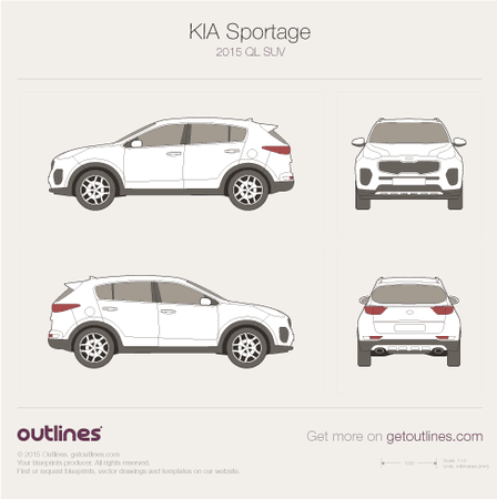 2015 KIA Sportage QL SUV blueprint