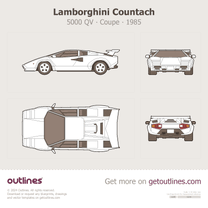 1985 Lamborghini Countach 5000 QV LP5000 QV Coupe blueprint