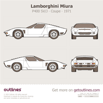 1971 Lamborghini Miura P400 SV/J SVJ Coupe blueprint