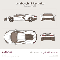 2023 Lamborghini Revuelto Coupe Top View Coupe blueprint