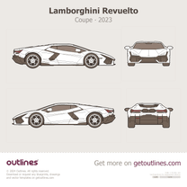 2023 Lamborghini Revuelto Coupe Coupe blueprint