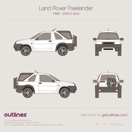 1998 Land Rover Freelander 3-doors SUV blueprint