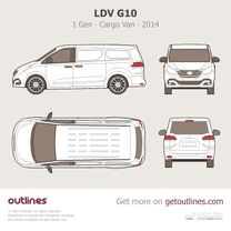 2015 LDV G10 Cargo Top View Van blueprint