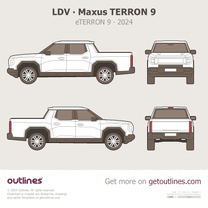 2024 Maxus TERRION 9 Pickup Truck blueprint