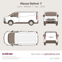 2023 Maxus Deliver 7 L1H1 ∙ eDeliver 7 ∙ Top View Van blueprint