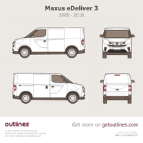 2018 Maxus eDeliver 3 SWB Van blueprint